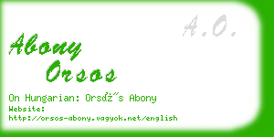 abony orsos business card